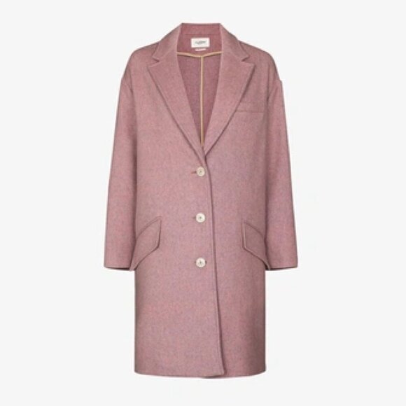 NWT Isabel Marant Limi Pink Wool Cocoon Coat Sz M/6 - Picture 2 of 12